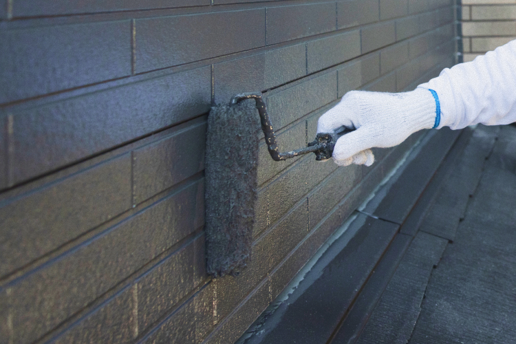 外壁塗装作業の様子