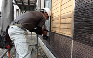 サイディング工事の様子